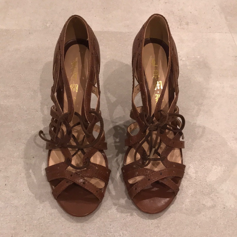 Brown leather heels